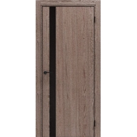 Дверь межкомнатная NEXT-Z (51 4AB)/ Brownie Oak с магнитным замком (ALUM кромка с 4-х сторон Черная)