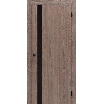 Дверь межкомнатная NEXT-Z (51 4AB)/ Brownie Oak с магнитным замком (ALUM кромка с 4-х сторон Черная)