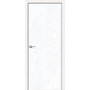 Дверь межкомнатная NEXT-Z (50AL)/ Snow Art + замок WC (ALUM кромка с 4-х сторон)..