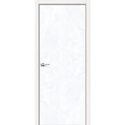 Дверь межкомнатная NEXT-Z (50AL)/ Snow Art + замок WC (ALUM кромка с 4-х сторон)