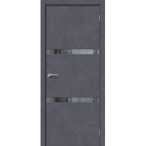 Дверь межкомнатная NEXT-Z (55AL)/ Graphite Art + замок WC (ALUM кромка с 4-х сто..