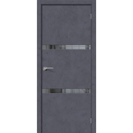 Дверь межкомнатная NEXT-Z (55AL)/ Graphite Art + замок WC (ALUM кромка с 4-х сторон)