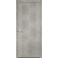 Дверь межкомнатная NEXT-Z (TECHNO Н1)/ Муар светло-серый с установленным замком (ALUM кромка с 2-х сторон, Хром)