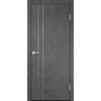 Дверь межкомнатная NEXT-Z (TECHNO М2)/ Муар темно-серый с установленным замком (ALUM кромка с 2-х сторон, Хром)