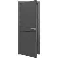 Дверь межкомнатная PRIME Line 2 ПЭТ G (Graphite Silk/ Черный молдинг) кромка ABS Дверь межкомнатная PRIME Line 2 ПЭТ G (Graphite Silk/ Черный молдинг) кромка ABS
