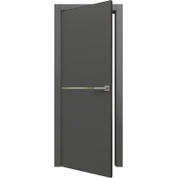 Дверь межкомнатная PRIME Line 3 ПЭТ G (Graphite Silk/ Золотой молдинг) кромка ABS Дверь межкомнатная PRIME Line 3 ПЭТ G (Graphite Silk/ Золотой молдинг) кромка ABS