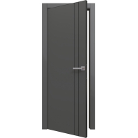 Дверь межкомнатная PRIME Line 4 ПЭТ G (Graphite Silk/ Черный молдинг) кромка ABS Дверь межкомнатная PRIME Line 4 ПЭТ G (Graphite Silk/ Черный молдинг) кромка ABS