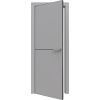 Дверь межкомнатная PRIME Line 3 ПЭТ (Grey Silk/ Черный молдинг) кромка ABS