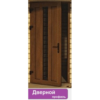 Дверь входная ПВХ наружная "М4" (Светлый дуб/ Белая)