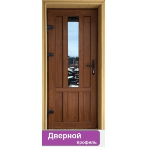 Дверь входная ПВХ наружная "М5" (Античная сосна/ Белая) Дверь входная ПВХ наружная "М5" (Античная сосна/ Белая)