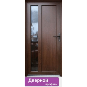 Дверь входная ПВХ наружная "М6" (Темный тик/ Белая)