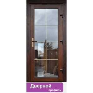 Дверь входная ПВХ наружная "М7" (Махагон/ Белая) Дверь входная ПВХ наружная "М7" (Махагон/ Белая)