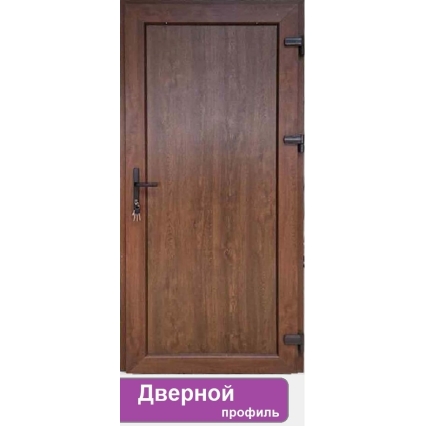 Дверь входная ПВХ наружная "М7" глухая (Африканская вишня/ Белая)