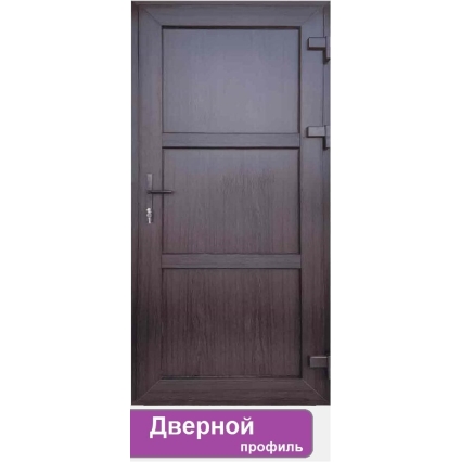 Дверь входная ПВХ наружная "М9" глухая (Темная вишня/ Белая)