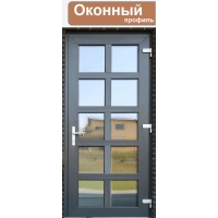 Дверь ПВХ внутренняя "М10" (Антрацит/ Белая)