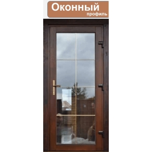 Дверь ПВХ внутренняя "М7" (Махагон/ Белая)