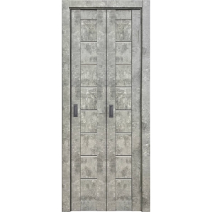 Дверь межкомнатная складная-книга Амати 01 (Бетон светлый/ Матовое стекло) 40+40..