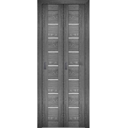 Дверь межкомнатная складная-книга Амати 01 (Дуб шале Графит/ Матовое стекло) 40+40 см Дверь межкомнатная складная-книга Амати 01 (Дуб шале Графит/ Матовое стекло) 40+40 см