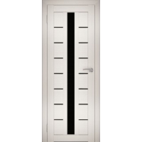 Дверь межкомнатная "Амати 17" Эшвайт (Черное стекло)