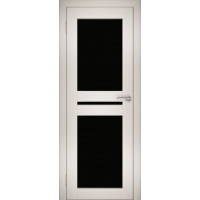Дверь межкомнатная "Амати 19" Эшвайт (Черное стекло)