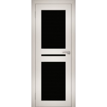 Дверь межкомнатная "Амати 19" Эшвайт (Черное стекло)