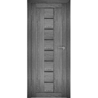 Дверь межкомнатная "Амати 10" Дуб шале графит (Черное стекло)