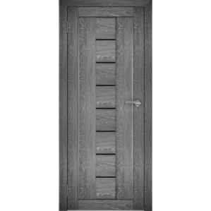 Дверь межкомнатная "Амати 10" Дуб шале графит (Черное стекло)