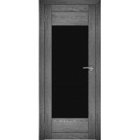 Дверь межкомнатная "Амати 14" Дуб шале графит (Черное стекло)
