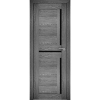 Дверь межкомнатная "Амати 18" Дуб шале графит (Черное стекло)