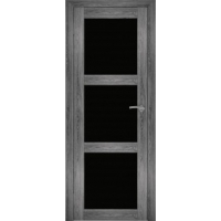 Дверь межкомнатная "Амати 20" Дуб шале графит (Черное стекло)