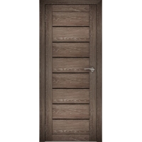 Дверь межкомнатная "Амати 01" Дуб шале корица (Черное стекло)