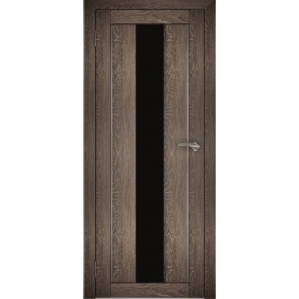 Дверь межкомнатная "Амати 05" Дуб шале корица (Черное стекло)