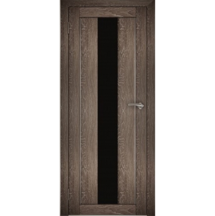 Дверь межкомнатная "Амати 05" Дуб шале корица (Черное стекло)