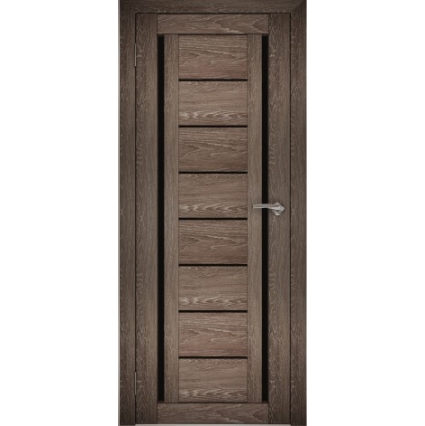 Дверь межкомнатная "Амати 06" Дуб шале корица (Черное стекло)