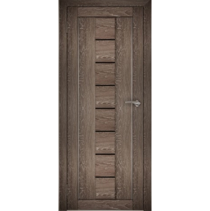 Дверь межкомнатная "Амати 10" Дуб шале корица (Черное стекло)