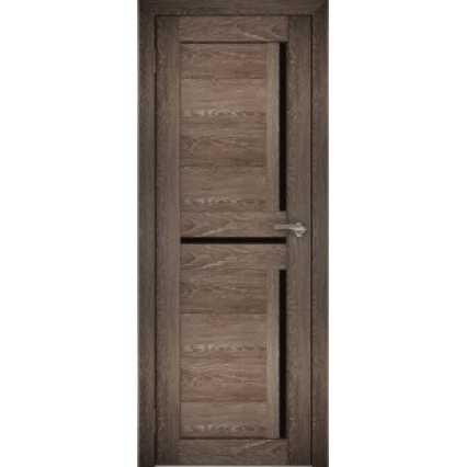Дверь межкомнатная "Амати 18" Дуб шале корица (Черное стекло)