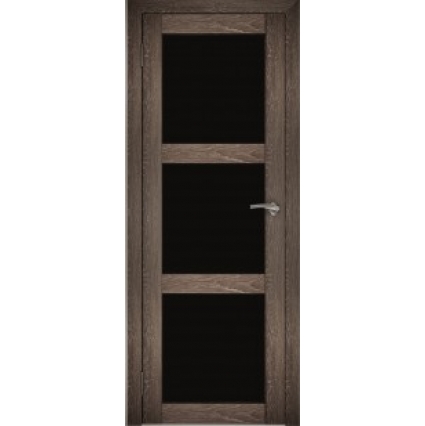 Дверь межкомнатная "Амати 20" Дуб шале корица (Черное стекло)