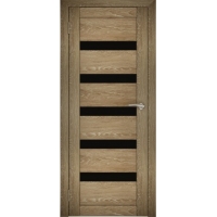 Дверь межкомнатная "Амати 03" Дуб шале натуральный (Черное стекло)
