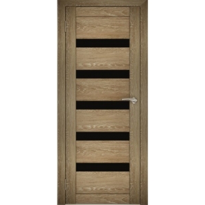 Дверь межкомнатная "Амати 03" Дуб шале натуральный (Черное стекло)