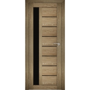 Дверь межкомнатная "Амати 04" Дуб шале натуральный (Черное стекло)