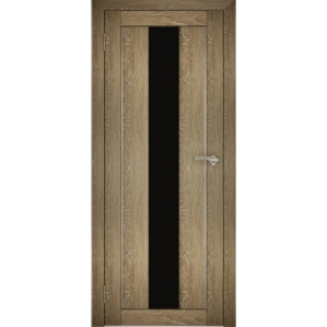 Дверь межкомнатная "Амати 05" Дуб шале натуральный (Черное стекло)
