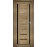 Дверь межкомнатная "Амати 06" Дуб шале натуральный (Черное стекло)