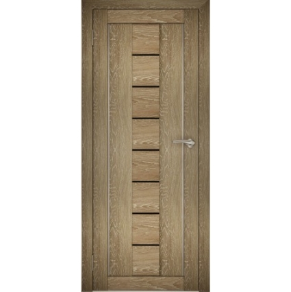 Дверь межкомнатная "Амати 10" Дуб шале натуральный (Черное стекло)