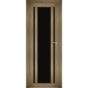 Дверь межкомнатная "Амати 11" Дуб шале натуральный (Черное стекло)