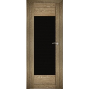 Дверь межкомнатная "Амати 14" Дуб шале натуральный (Черное стекло)