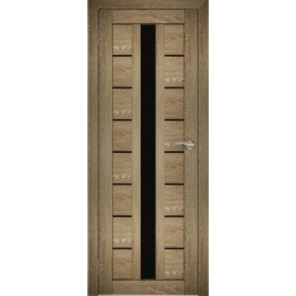 Дверь межкомнатная "Амати 17" Дуб шале натуральный (Черное стекло)