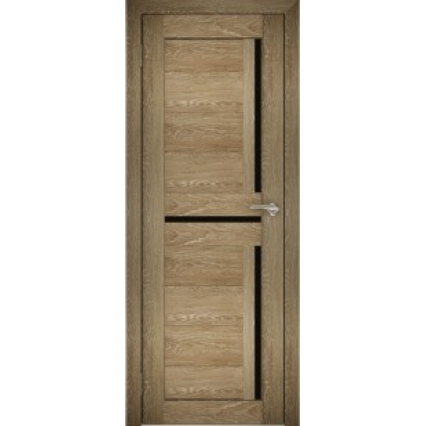 Дверь межкомнатная "Амати 18" Дуб шале натуральный (Черное стекло)