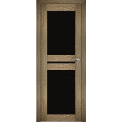Дверь межкомнатная "Амати 19" Дуб шале натуральный (Черное стекло)