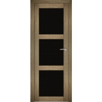 Дверь межкомнатная "Амати 20" Дуб шале натуральный (Черное стекло)