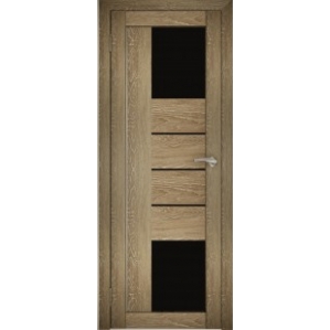 Дверь межкомнатная "Амати 21" Дуб шале натуральный (Черное стекло)